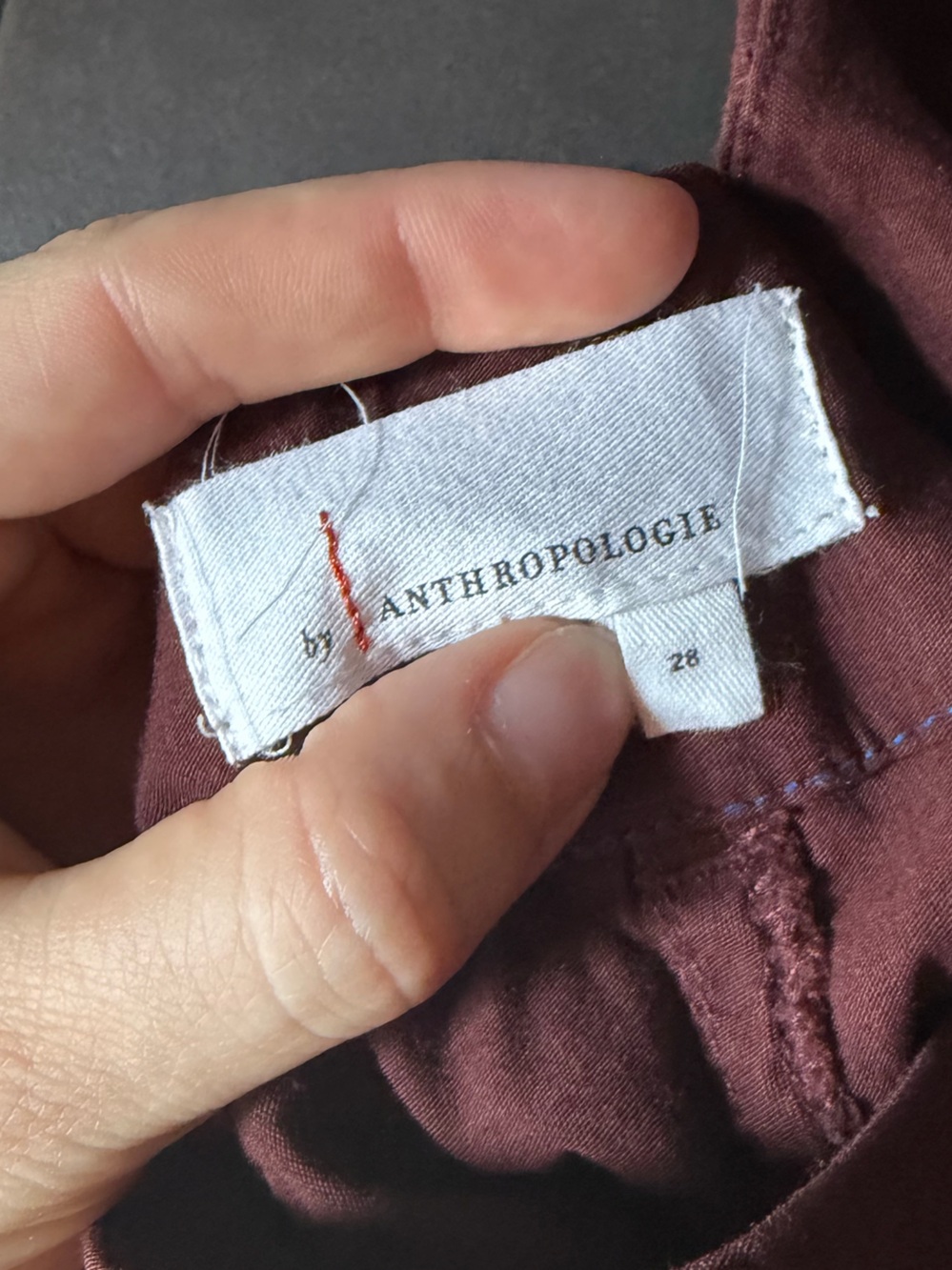 Anthropologie Burgundy High-Rise Wide-Leg Pants - Picture 4 of 6